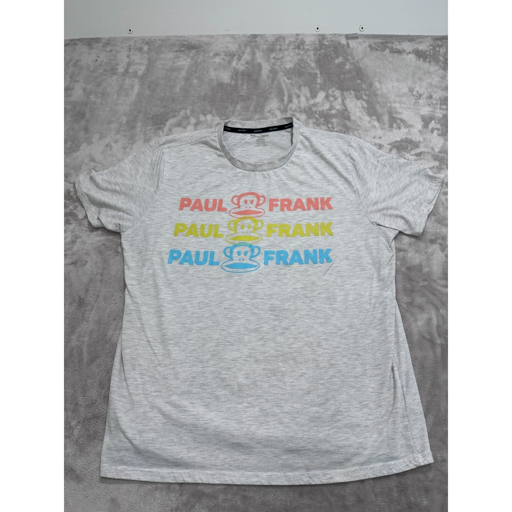 Paul Frank Monkey Graphic T-Shirt Mens XL Gray Short Sleeve Crew Neck EUC